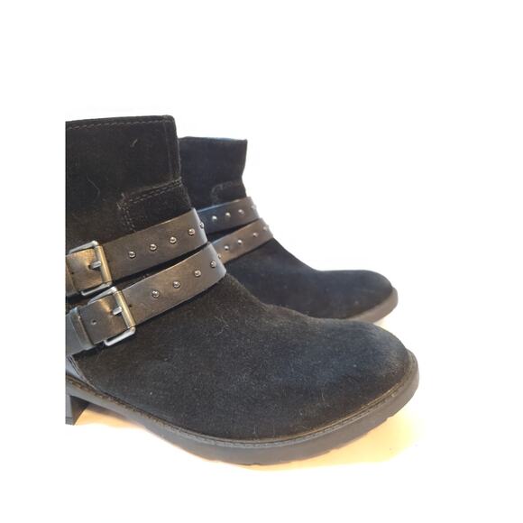 Clarks Swansea Ankle Boots Black Suede 9 M Side Zip - Picture 3 of 14